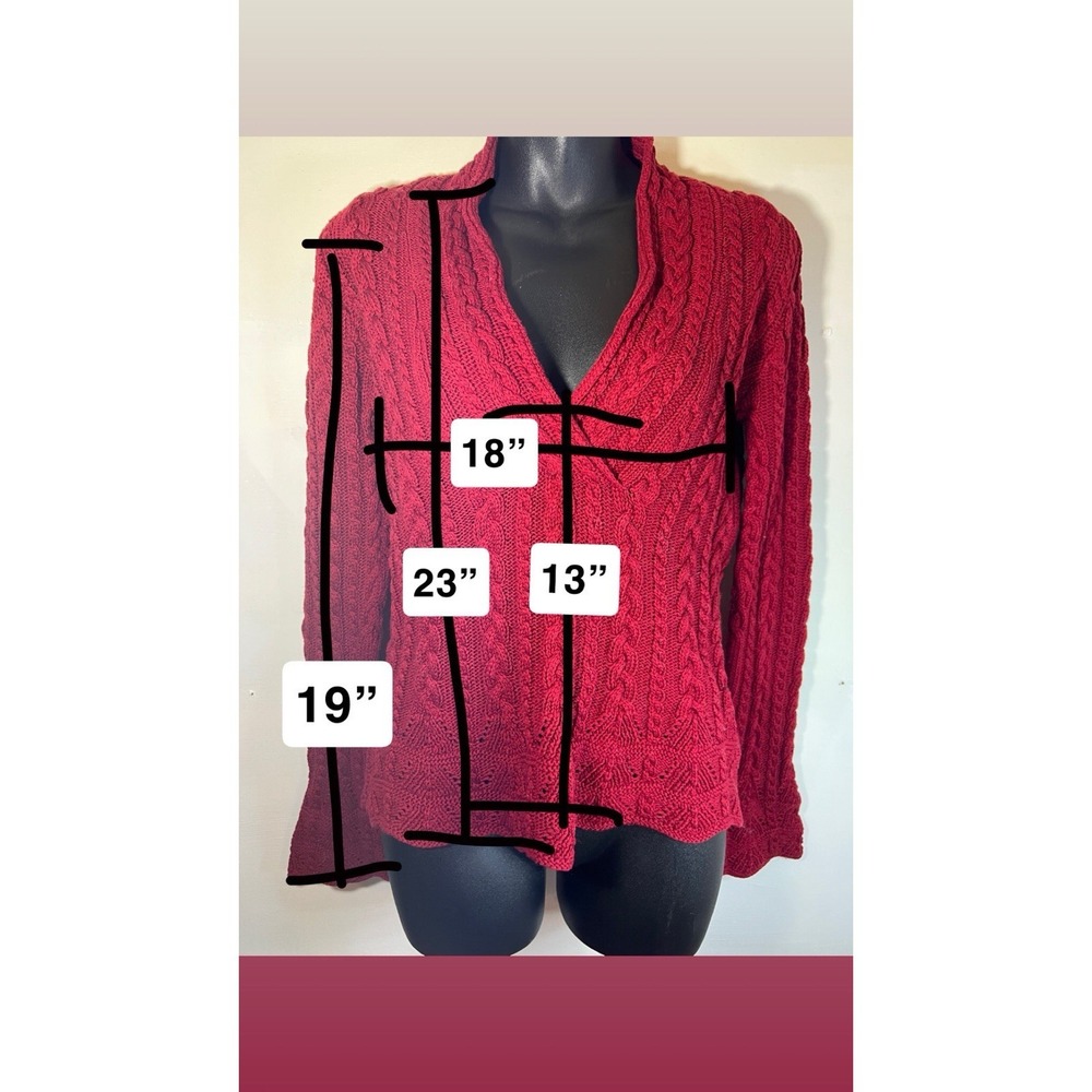 Vintage 90s Y2K Ralph Lauren Green Tag Red Knit Sweater Cozy Long Sleeve - Picture 2 of 5